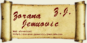 Zorana Jemuović vizit kartica